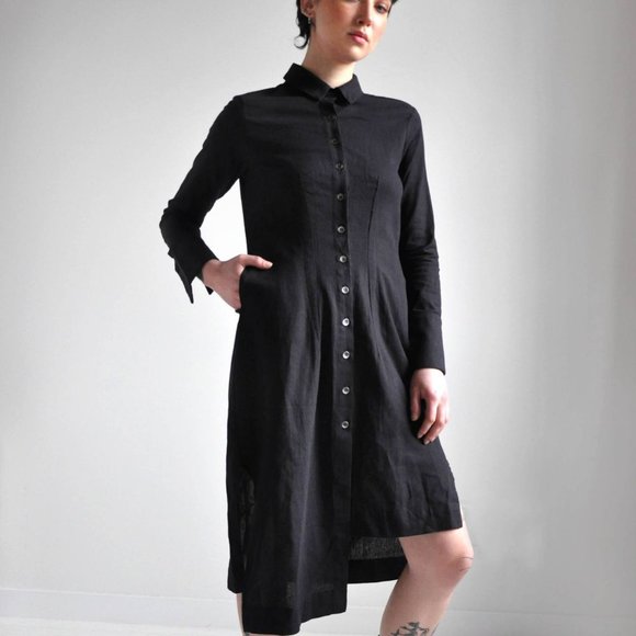 Noctex Dresses & Skirts - Noctex Grey Linen Shirtdress